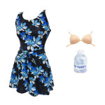 여자수영복 원피스 치마 투피스 체형커버 빅사이즈 스파 온천 호텔 실내 여성수영복 1656 : 에스비몰