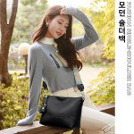 대용량 숄더백  트렌디한 패치워크 디자인의 캐주얼 가방 아이보리 : 주식회사 오엔이통상