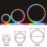4Pin DC12V WS2815 16/24/35 픽셀 라운드 라이트 다채로운 LED 링 DIY 내장 IC 개별적으로 주소 지정  5050 RGB 모듈 : 서원글로벌02