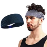 네이비블루 스포츠 헤어밴드 땀 운동 등산 축구 머리띠 : 여기는 동글이네