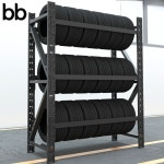 정비소 타이어 거치대 타이어랙 공업소 타이어거치대 진열대 블랙  150x50x200 320kg : 비비베베몰