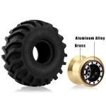 GLOBACT 알루미늄 몬스터 트럭 RC 휠 타이어 68 33mm (1/24 AXY SCX24 FMS FCX24 RC 크롤러 자동차 업그레이드 액세서리) (4Pcs Black)... 