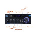 AK45 HiFi 디지털 블루투스 오디오 증폭기 MP3 채널 2.0 사운드 파워 앰프 스테레오 홈 자동차 스피커 호환 MAX 350W x 2 : 하이브몰존마켓