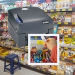 창성제일 마트 대형슈퍼 문구점 제품 바코드 진열대 매대 비점착 라벨 출력 라벨프린터 세트 : 창성제일