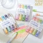 4pcs 과일 형광펜 세트 브러시 팁 스트로브 블링 반짝이 컬러 마커 라이너 그리기 그림 미술 학교 F7640 : 선업몰