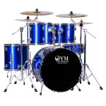 성인 및 어린이 드럼 세트 타악기 5 3 심벌즈 4 초보자를위한 연습 가정용 PVC 소재 : 블루ON