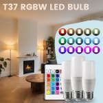 1-10PCS E27 24키 리모컨 RGB LED 전구 AC100-240V 디밍 가능 6W 침실 거실용 다채로운 색상 변경 : 쓰리에이코퍼레이션