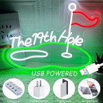 골프 네온사인 19번 홀 , 벽 장식용 디밍 가능한 USB 전원 LED 네온사인, 맨 덴, 스포츠 바, 오피스, 애호가를 위한 남성 선물, 생일, 은퇴... 