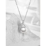 여성용 지 켁신 진주 목걸이 925 스털링 실버 인피니티 싱글 펜던트 10MM 주얼리 선물 어머니의 날 기념일 : 러브인뉴욕