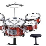 어린이 드럼 음악 장난감 세트, 스툴, 스틱 2 개, 심벌즈 및 악기 5 남아용 선물 : 블루ON