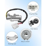 QAGGUM 점화 스위치 실린더 및 좌측 우측 도어 잠금 키트 닛산 호환 D21 픽업 패스파인더와 2개의 키 1986-1996 48700-01G25 H0600-01G00... 