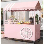 접이식 가판대 푸드트럭 노점상 리어카 판매 행사매대 분홍색(120x60x190) : 지연상회