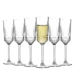 유리 샴페인 플루트 6종 세트 - 잔 5온스 제품, 결혼 기념일을 위한 독특한 선물 Classic : 모어브릿지몰