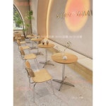 카페 식탁 테이블 우드 원형 구내식당 푸드코트 원목 스텐 의자 : 퍼스트원 직구