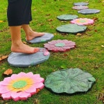 디딤돌 조경석 연꽃 야외 안뜰 장식 연꽃잎 잔디꾸미기 포장 대형 연꽃잎(컬러) 직경 52CM : 쿤스트캄머