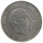 A490 스페인주화 1957년 5PTAS : 화폐모아