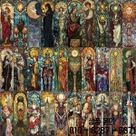 30pcs 타로 비밀 북마크 세트 스테인드 글라스 신화 디자인 종이 메모 책 페이지 마커 독특한 독서 선물 F7817 : 반월무역4