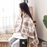 직코몰 블랭킷 똑딱이단추 망토 담요(80x130cm) (브라운+레드) 단추담요 : 직코몰