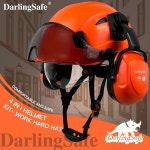 바이저 이어 머프가 장착된 달링세이프 안전 헬멧 작업장 머리 보호 ANSI Z89.1 인증 건설 야외 작업용 안전모 1 DS-A8-Green+Clear... 