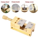 황동 벤치 바이스 시계 수리 도구 클램프, 핸드 휠 및 핀 고정용, 0.2-0.9mm 클램핑 플레이트 구경, : navymarket