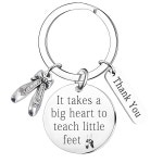 댄스 교사 키체인 감사 선물 댄스 선생님을 위한 발레 슈즈 키링 여성용 댄서 스승의 날 선물 : 코렌트