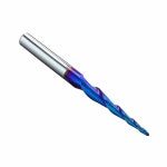 HZBIAO 볼노즈 업컷 CNC 스파이럴 라우터 비트 1/4인치 생크 2D 및 3D 조각 테이퍼 엔드 밀 크기 1/16 D x 1-1/2 CH x 1/4 SHK x 3L STQ43... 