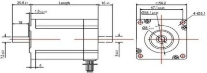 57BYGH1.8 2상 스테퍼 모터 76 본체 4선 NEMA23 : 에스에이글로벌19