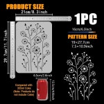 핑거 인스파이어 라인 야생화 스텐실 8 3x11 7인치 브러시 재사용 가능한 꽃 템플릿 플라스틱 PET 스타일 속이 빈 식물 테마 나무 옷 캔버스... 