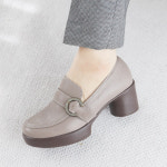 지쎄 수제화 엄마신발 엄마구두 무지외반 발볼늘림 4cm G4678 : 미즈걸