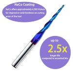 HZBIAO 볼노즈 업컷 CNC 스파이럴 라우터 비트 1/4인치 생크 2D 및 3D 조각 테이퍼 엔드 밀 크기 1/16 D x 1-1/2 CH x 1/4 SHK x 3L STQ43... 