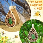 정원 생산성 향상을 위한 튜브 양봉 용품이 있는 더블필 2 메이슨 비 하우스 행잉 비 벌집 수분 매개체 대나무 메이슨 비 서식지 호텔... 