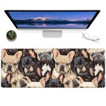 마우스 패드, 미끄럼 방지 고무 책상 매트 12x31.5인치, 사무실 가정용 대형 확장 패드 선물, 게임 애호가 장식 (프렌치 불독) : 소아름 스토어