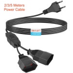 여성 2핀 5A 남성 플러그에서 유럽형 전원 전기선 EU 연장 화이트 코드 5M 250V 블랙 PC용 케이블 소켓 2m black : 머시마켓26호점