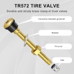 뮤헤이즈 TR572 트럭 타이어 밸브 스템, 림 .625용 3-3/4 황동 상용 클램프 인 밸브 스템(12팩) 8 TR572 : 아이디어뱅크20