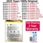 100% 오리지널 휴대폰 교체 배터리, OnePlus Nord 1 2 3 3T 5 5T 6 6T 7 7T 8 8T 9 9R X Pro Plus : 옴니비즈5
