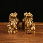 재물을 부르는 비휴 재물운 금전운 행운 골드 황동비휴 풍수소품 개업선물 집들이선물 2마리세트 : 천앤브릭 유한회사