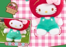 G1613 산리오 정품 애플 헬로키티 인형 22cm 세트 선물 귀여운 여자 장식품 : 쿠마네상점