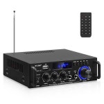 AEXCVG 스테레오 홈 입력 미니 40Wx2 SD 홈용 리모컨 노래방용 USB C 298A BT AUX 오디오 리시버 하이파이 시어터 FM 블루투스 BT 298A... 