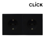 클릭 콘센트 2구 매트블랙 스위치 전기 CLICK 일렉트릭 인테리어 유럽형 정사각 : 히트조명 공식스토어