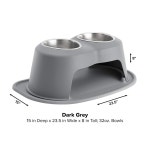 웨더테크 더블 하이 펫 사료 공급 시스템 - 고가 개/고양이 그릇 8인치 다크 그레이(DHC3208DGDG) Dark Grey 3 High Stand : 스마트직구N