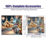 액세서리가 포함된 MjhRcll 스노우맨 다이아몬드 페인팅 키트, 크리스마스 아트 선물용 새해 복 많이 받으세요 불꽃 점, 홈 월 장식... 