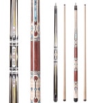 워커비 58인치 프로페셔널 풀 큐 스틱 세트 - 아이리시 린넨 랩, 13mm 가죽 팁, 황동 조인트가 포함된 캐나다 메이플 샤프트; 글러브 백 포함... 