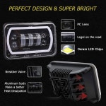 화이트 옐로우 헤일로 링 하이 로우 씰드 빔 H4651 H6545 H4668 H4656 LED 헤드라이트 교체용 켄워스 세미 트럭 피터빌트 379 장착... 