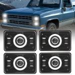 1986년 쉐보레 CK10 직사각형 H4656 H4651 H4642 Peterbilt 357 378 379 XR400 XR250(화이트 헤일로)에 DRL 화이트 헤일로 앰버... 