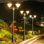 진성 태양광 LED 원반형 2헤드 2.6M 가로등 (2색지원) 대형정원등 잔디등 태양등 : 진성해피몰