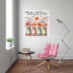 꽃 다이아몬드 페인팅 키트 - 꽃병 아트 키트, 5D 원형 풀 드릴 도트 보석 룸 데코 14X14인치 G7495-US : 토리월드.