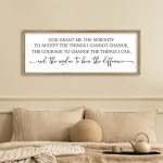 FZMHASLWW 평온 기도 벽 장식 32 12 하나님이 나에게 성경 구절 표지판 영감을 주는 기독교 인용문 거실 사무실 가톨릭 소박한 벽걸이 예술... 