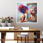 우슬레테오 5D 다이아몬드 페인팅 키트, 가족용 아트 키트 초보자용 DIY 풀 라운드 드릴 도트 젬 홈 월 장식용 14x14인치 G7727-US... 