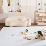 바니하우스 이지클린 2단 알러지프리 항균 빅 폴더매트 280x280x4cm, 연그레이 : BUNNY HOUSE