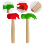 2pcs 어린이 망치 장난감 단단한 나무 손잡이 PP 플라스틱 머리 수리 도구 경적 : 포리파이브코퍼레이션